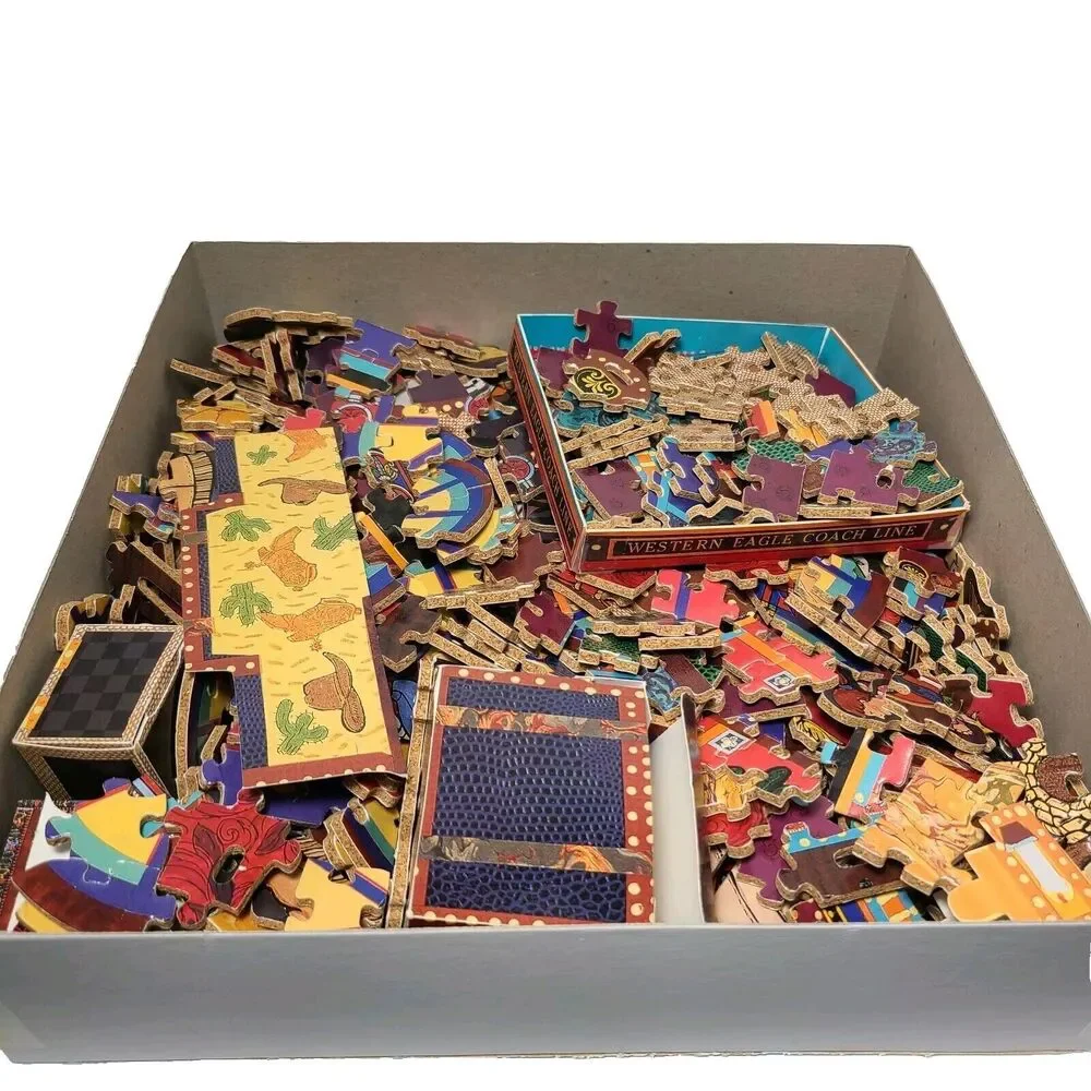 Stagecoach and  Ferris Wheel 3-D Puzzles 2 Jigsaw Puzzles Vintage 1994-95 Ceaco